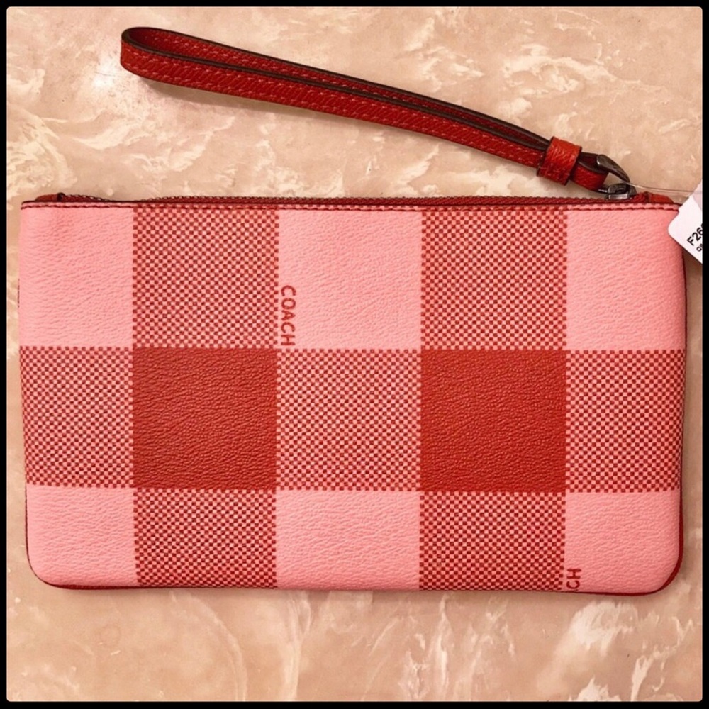 NWT Coach Pink Block Pattern Wristlet - Picture 4 of 6